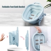 Baignoire de soins des pieds pliante Seau de massage portable pour lavage des pieds Seau pliant de voyage avec 4 balles de massage Pieds de bain en hiver Poignée antidérapante Supportable