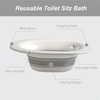 Bain de siège pour siège de toilette pliable Siège de siège pliable sans siège Siège de bain pliant Siège de toilette réutilisable Siège de baignoire Sitz Bassin de hanche pour patientes âgées Soins post-partum Blessures Hémorro des Femme enc