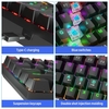 BAJEAL Compact 61 Touches BT5.0 Clavier Mécanique Double Shot Keycaps 26 Touches Rollover LED Effets Rétro-Éclairés Interrupteurs Bleus,  Noir