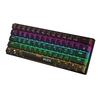 BAJEAL Compact filaire clavier mécanique avec 61 touches Double coup Keycaps 6/N-key Rollover LED rétro-éclairé effet bleu commutateurs noir