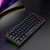 BAJEAL G101 61 touches clavier mécanique filaire clavier rétro-éclairé rvb PBT injection bicolore capuchon de touche mécanique interrupteur bleu noir