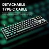 BAJEAL K71 clavier mécanique filaire 71 touches clavier de jeu avec effet de lumière rvb interrupteur bleu câble de données détachable bleu
