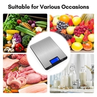 Balance de cuisine numérique Rechargeable 15kg/33lb avec affichage LCD boutons tactiles 7 unités Option 3g/0.1oz Balance numérique en acier inoxydable pour la cuisson