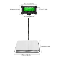 Balance postale électronique de 440 lb 0, 05kg Balance numérique intégrée de précision en acier inoxydable avec écran LCD rétro-éclairé Balances d