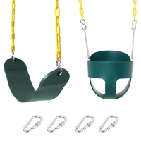 Balançoire pour tout-petit à dossier haut et ensemble de balançoire robuste avec sièges en EVA Mousquetons et mousquetons en chaîne à revêtement plastique