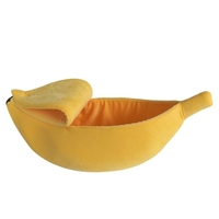 Banane chat lit maison chiot coussin chenil Portable chaud panier pour animaux de compagnie fournitures tapis