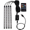 Bande lumineuse à LED de voiture,  4pcs 36 LED DC 12V Musique multicolore Lumière intérieure de voiture LED sous le kit d