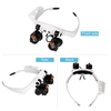 Bandeau Loupe Loupes pour les yeux Style de lunettes Loupe mains libres Grossissements multiples avec lumières LED chaudes et froides