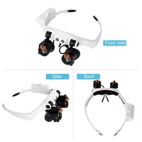 Bandeau Loupe Loupes pour les yeux Style de lunettes Loupe mains libres Grossissements multiples avec lumières LED chaudes et froides