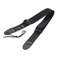 Bandoulière à gants réglable Ceinture en nylon Ceinture en cuir synthétique avec 3 petites poches et 3pcs Guitare pour guitare acoustique classique Guitare électrique basse
