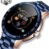 BangWei / LIGE Explosion transfrontalière du bracelet intelligent multifonctionnel bracelet de fréquence cardiaque podomètre de détection de la pression artérielle montre ceinture en acier tout noir