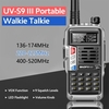 BAOFENG UV-S9 III talkie-walkie portable tri-bande 10W radio jambon 2 antenne 10KM longue portée fonction VOX 128CH argent,  prise ue