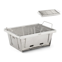 Barbecue pliable extérieur en acier inoxydable Barbecue Grill Camping poêle à bois