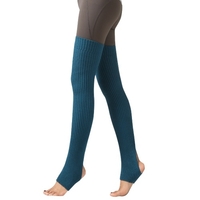 Bas de yoga pour femmes,  talon ouvert,  cuisse en tricot côtelé,  jambières hautes pour la danse de ballet,  se prélasser