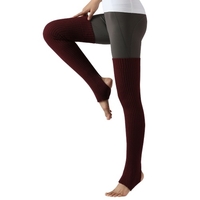 Bas de yoga pour femmes,  talon ouvert,  cuisse en tricot côtelé,  jambières hautes pour la danse de ballet,  se prélasser