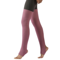 Bas de yoga pour femmes,  talon ouvert,  cuisse en tricot côtelé,  jambières hautes pour la danse de ballet,  se prélasser
