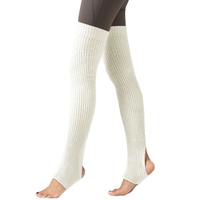 Bas de yoga pour femmes,  talon ouvert,  cuisse en tricot côtelé,  jambières hautes pour la danse de ballet,  se prélasser