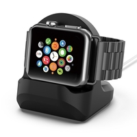 Base en silice pour Apple Watch Holder Main libre trou de câble Support de charge pour iWatch Watch Dock Stand Holder