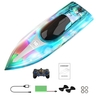 Bateau de commande à distance de 2, 4 GHz avec lumières LED Bateau de course électrique