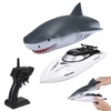 Bateaux télécommandés 2, 4 GHz RC Boat Shark Toy Gift avec coque de requin amovible