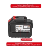 Batteries de perceuse-visseuse sans fil 21 V Couple maximum 200 N.m Mandrin sans clé en métal 1/2 pouce 20 + 3 positions 0-2150 RMP Perceuse à percussion à vitesse variable avec boîte à outils en plastique et 27 forets.