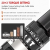 Batteries de perceuse-visseuse sans fil 21 V Couple maximum 200 N.m Mandrin sans clé en métal 1/2 pouce 20 + 3 positions 0-2150 RMP Perceuse à percussion à vitesse variable avec boîte à outils en plastique et 27 forets.