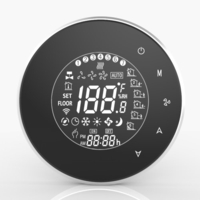 BECA Thermomètre à bobine de ventilateur rond programmable 95 ~ 240VAC Chauffage / refroidissement à quatre tubulures Écran tactile 5 + 2 Climatisation à la mémoire de données hebdomadaire avec écran LCD numérique