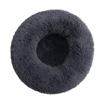 Bedding Lit pour chien rond en fausse fourrure en peluche (gris foncé,  20 po)