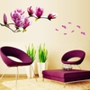 Belle Mangnolia Fleurs amovible Wall Art Stickers autocollants en vinyle Papier peint mural