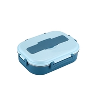 Bento Lunch Box 4 Compartiments Portable Étanche Bento Box pour Adultes Étudiants Hommes Femmes avec Ustensiles Bol à Soupe