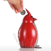 Bird Money Bank avec vêtements rouges Iron Handmade Bird Shape Coin Bank Artisanat pratique Décor Décoration intérieure