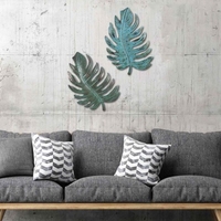 Bleu Feuille Mur Art Fer Feuille Mur Décor Fer Métal Mur Art Décoration pour La Maison Tenture Ornement