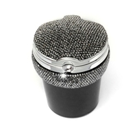 Bling voiture cendrier cristal diamant Portable sans fumée support cylindre porte-gobelet avec indicateur de lumière LED bleu froid