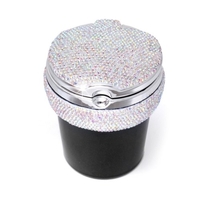Bling voiture cendrier cristal diamant Portable sans fumée support cylindre porte-gobelet avec indicateur de lumière LED bleu froid