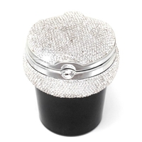 Bling voiture cendrier cristal diamant Portable sans fumée support cylindre porte-gobelet avec indicateur de lumière LED bleu froid