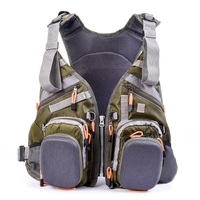 Blusea Mesh Gilet de pêche à la mouche sac à dos respirant Gilet de sécurité de pêche en plein air
