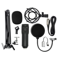 BM-800 Microphone à condensateur USB Support de montage de carte son pour enregistrement de chant de diffusion radio (Noir)