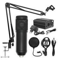 BM800 Professionnel Suspension Microphone Téléphone Mobile Diffusion Enregistrement Microphone À Condensateur Ensemble avec 48 V Alimentation Appareil