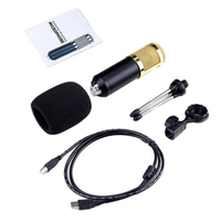 BM800S Live Condenser Mircophone Lumière dynamique Pointage en forme de coeur Anti-interférence avec support de bureau pour trépied