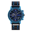 BOBO BIRD montre à Quartz en bois pour hommes,  bois et acier inoxydable combiné chronographe affichage lumineux montre-bracelet pour hommes