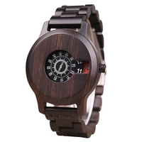 BOBO BIRD montre en bois montre-bracelet à quartz rétro affichage chronographe décontracté