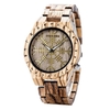 BOBO BIRD Montre en bois pour homme Chronographe à mouvement à quartz en bois avec fonction lumineuse Montre pour homme