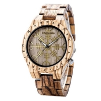 BOBO BIRD Montre en bois pour homme Chronographe à mouvement à quartz en bois avec fonction lumineuse Montre pour homme