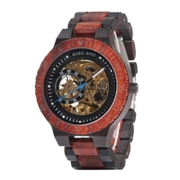 BOBO BIRD Montre en bois pour homme Montre-bracelet mécanique avec boîte-cadeau Montres en bois pour homme