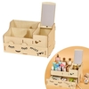 Bois organisateur de maquillage cas avec miroir bureau Multi Slots Storage Titulaire pour Jewlry cosmétiques fournitures