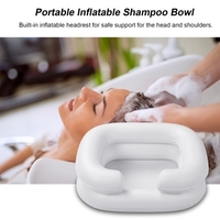 Bol de shampooing gonflable portable pliable dans le lit,  lavage des cheveux,  coupes de cheveux,  coloration des cheveux pour les personnes âgées handicapées,  bassin de lavage des cheveux de grossesse avec tube de drainage