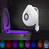 Bol de toilette veilleuse capteur de mouvement activé salle de bain lumière 8-couleur changeante LED veilleuse drôle salle de bain accessoire