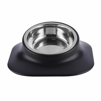Bol pour animaux de compagnie en acier inoxydable avec base en caoutchouc