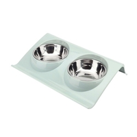 Bols pour chats à double chien Bols pour animaux de compagnie en acier inoxydable