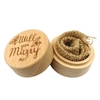 Boîte à bagues de mariage en bois de hêtre rond